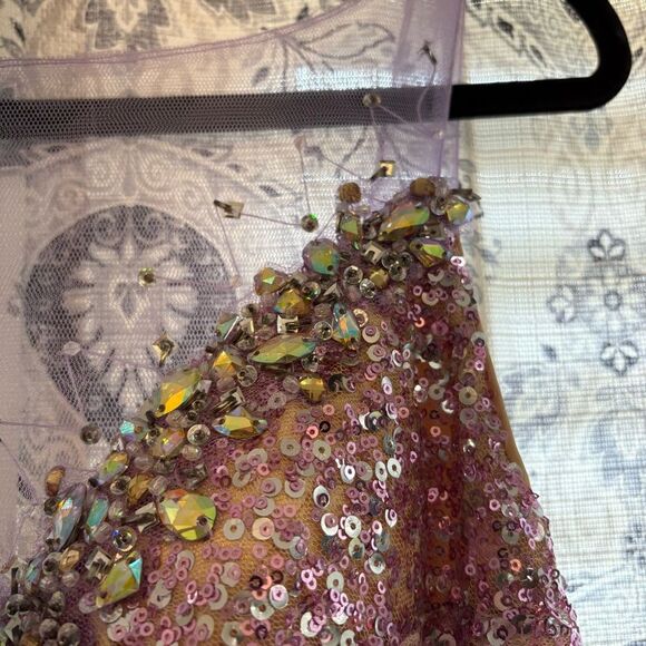 Mac‎ Duggal Lavender Sequin Prom Dress Size 6 - Picture 9 of 14